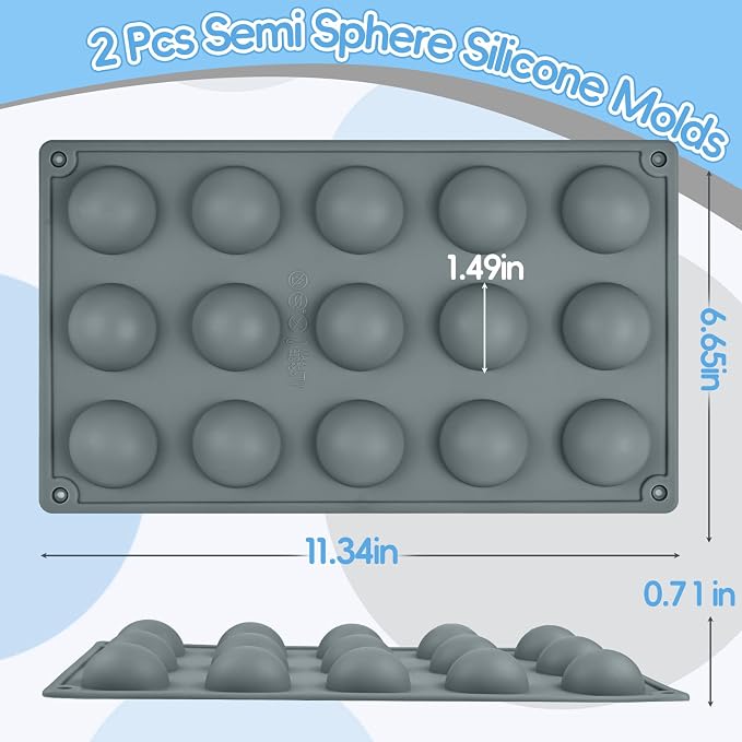 Semi Sphere Silicone Mold for Chocolate Truffles, 30 Cavities for Ice Cubes - Image 3