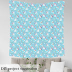 Kids Cartoon Unicorn Fabric by The Yard, Kawaii Unicorns Animals Fabrics - Image 4
