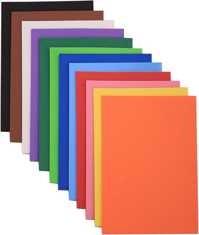 Eva Foam Sheets, 12 Assorted Colors, 2mm Thick, 6 x 9 Inch, Handicraft Foam - Image 5
