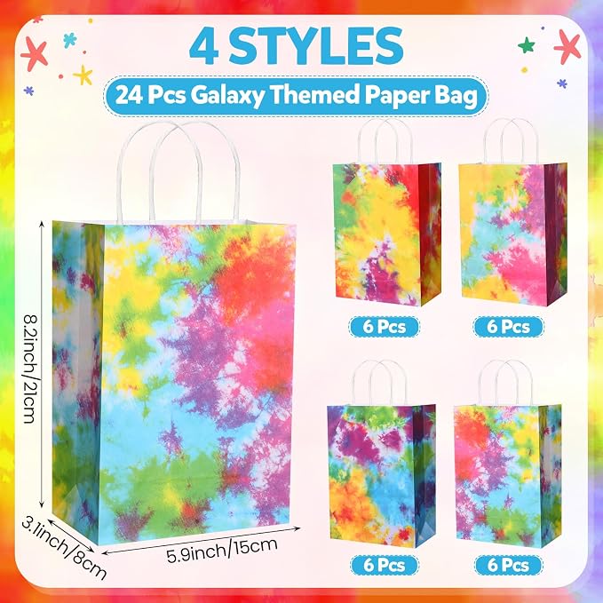 Gaillty 24 Pcs Tie Dye Party Favor Bags Camouflage Goodie Gift Bags - Image 2