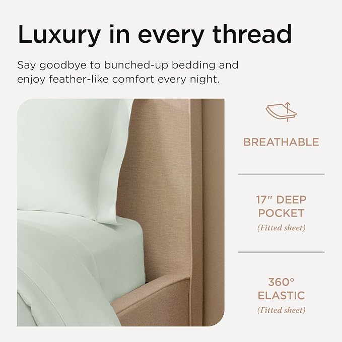 Threadmill Queen Sheet Set | 800 Thread Count Queen Bed Sheets - Image 5