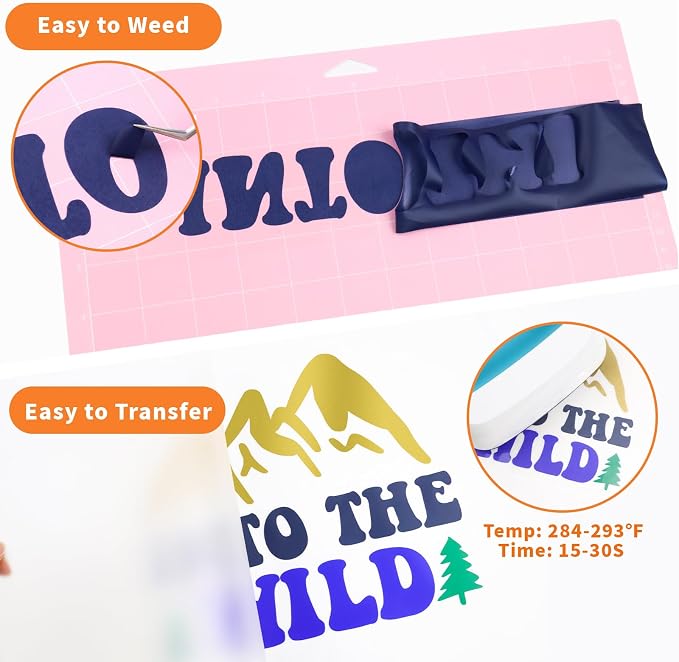 MEVOREW Heat Transfer Vinyl Bundle-12x3FT Iron on Vinyl - Image 8