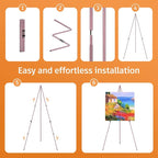 Easel Stand for Display, Aredy 63" Portable Painting Easel, Lightweight Metal - Image 2
