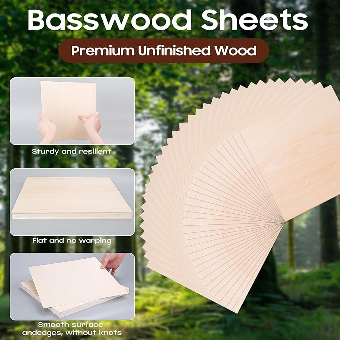 Basswood Polywood Sheets, Wood Burning, Model Making, DIY Crafts, Holiday Decor - Image 5