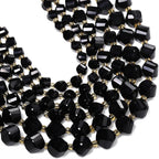 42pcs Natural Black Tourmaline Stone Beads by Yochus