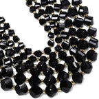 34pcs Natural Black Tourmaline Stone Beads by Yochus