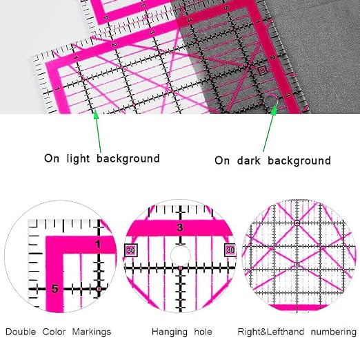 Quilting Rulers, 3 Quilting Square Ruler Quilting Templates, Quilting Rulers - Image 4