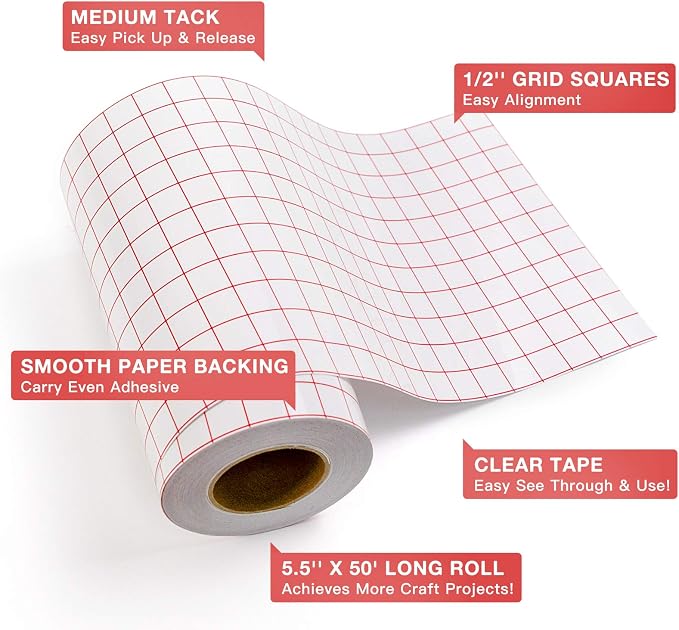 HTVRONT Transfer Tape for Vinyl, 5.5" x 50 FT, For Silhouette Cameo, For Decals - Image 6