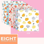 Aubliss 8pcs Fat Quarter Fabric Bundles Quilting Cotton Craft Fabric Pre-Cut - Image 2
