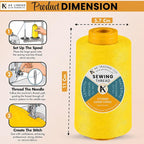 AK TRADING CO. 4-Pack Dark Yellow All Purpose Sewing Thread Cones of High - Image 2