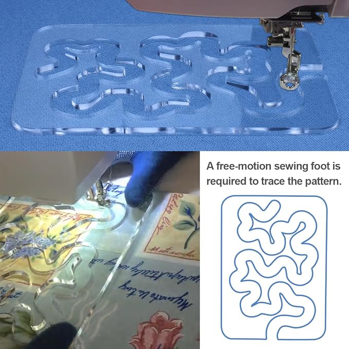 Using Quilting Templates Sewing Machine Domestic Free Motion Quilting Templates - Image 6