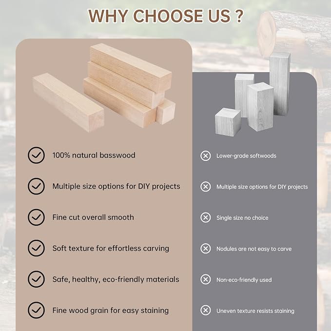 Basswood Carving Blocks - Image 6