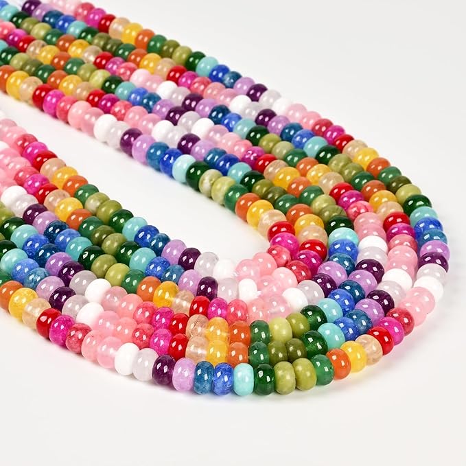 ICAI Beads Natural 5x8mm Rondelle Beads, Natural Abacus Disk Stone Beads Loose - Image 4