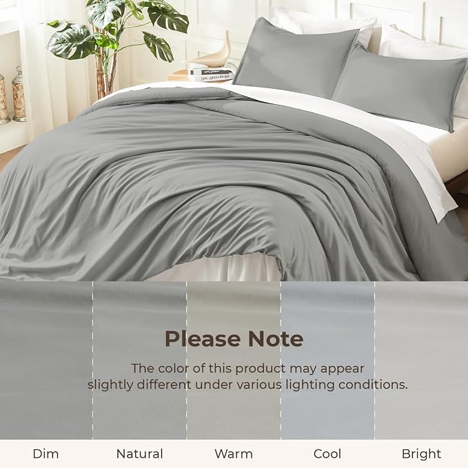 Litanika Comforters Medium Gray California King Size, 3 Pieces Lightweight - Image 8