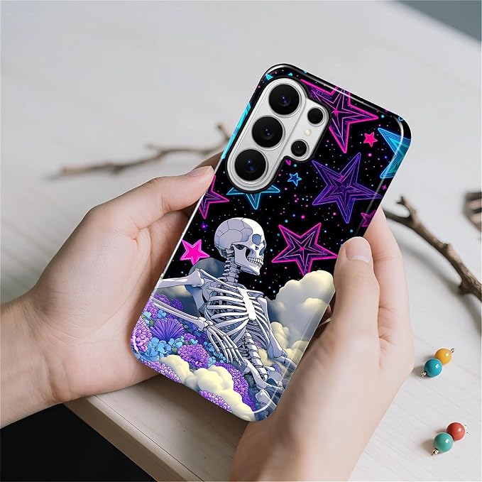 for Samsung Galaxy S26 Ultra Case, Skull Star Collage Pattern Glossy 2 in 1 - Image 3