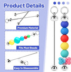 50 PCS Blank Beadable Keychain Bars, Metal DIY Bead Keychain Key Chain Making - Image 3