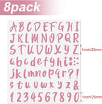 Outus 576 Pcs 8 Sheets Letters Stickers Vinyl Alphabet Number Decals Back to - Image 2