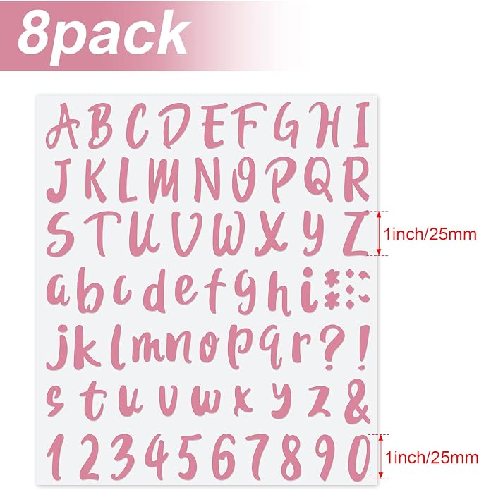 Outus 576 Pcs 8 Sheets Letters Stickers Vinyl Alphabet Number Decals Back to - Image 2