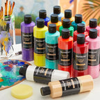 Shuttle Art 18 Colors Acrylic Paint Bottle Set, Rich Pigmented Bulk Painting - Image 8