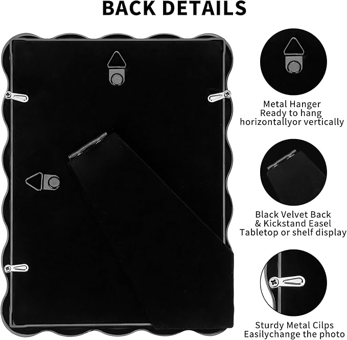 Black 10x12'' Heavy-Duty Zinc Alloy Picture Frames - Image 7