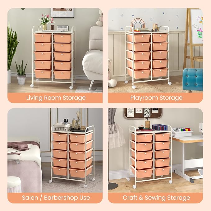 BECOMFORT 10-Drawer Rolling Cart - Image 7