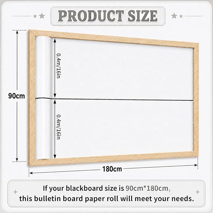 White Bulletin Board Roll Non-Woven Fabric Poster 16in X 12ft | Back to School - Image 3