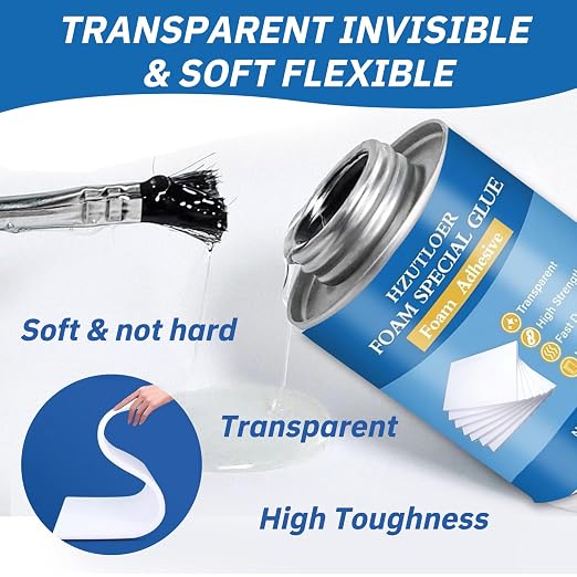 4OZ Foam Glue with Brush, High Strength Clear Foam Adhesive - Image 7