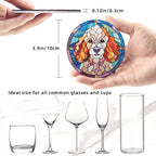 Drink Coaster Set of 6, Poodle Dog Mom Lover Gift, Leather Drink Coasters - Image 3