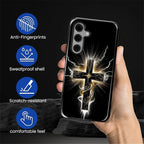 for Samsung Galaxy S25 FE Case, Cool Cross Pattern Glossy 2 in 1 Shockproof - Image 5