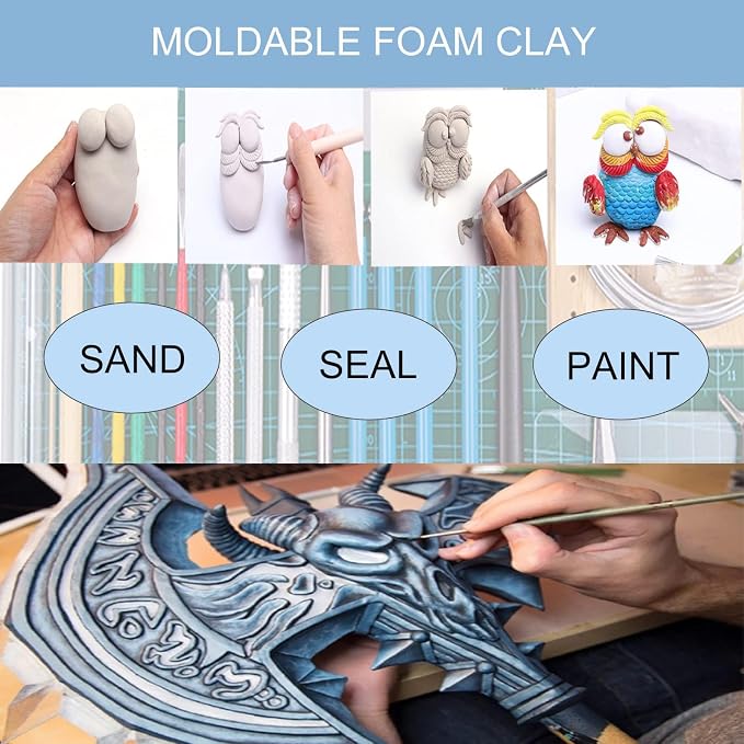 Foam Clay Cosplay Moldable Air Dry Foam Clay Craft 300g White Lightweight - Image 6