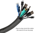10ft - 1.25 inch Braided Cable Management Sleeve Cord Protector - Self-Wrapping - Image 2
