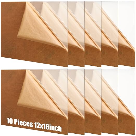 Wesiti 10 Pieces Clear Acrylic Sheet Cast 1/8" by Unteilti