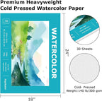Hapikalor 18"x24" Large Watercolor Paper Pad, Art Supplies - Image 2