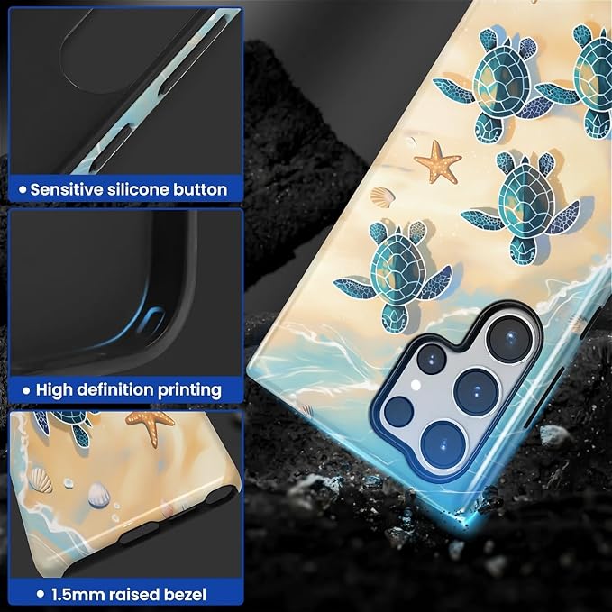 for Samsung Galaxy S24 Ultra Case, Sea Turtle Beach Pattern Glossy 2 in 1 - Image 5