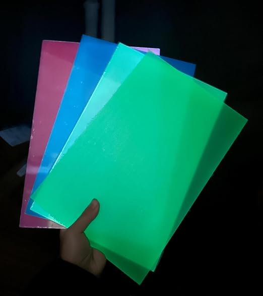 TOEPODO 2 Pack 1/8 Fluorescent Neon Cast Acrylic Sheets, Glow in Dark - Image 8