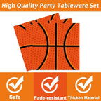96Pieces Basketball Tableware Set Sport Party Disposable Plates Napkins Fork - Image 3