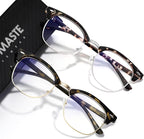 Blue Light Blocking Glasses Vintage Half Frame UV Clear Lens Anti Eyestrain by AOMASTE