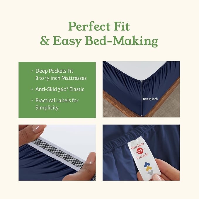 California Design Den Soft 100% Organic Cotton Sheets Full Size Set - Image 5