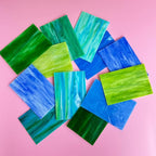 ILLUCKAI 12 Sheets Blue+Green Stained Glass Sheets Variety Pack, 6 x 4 inch - Image 3