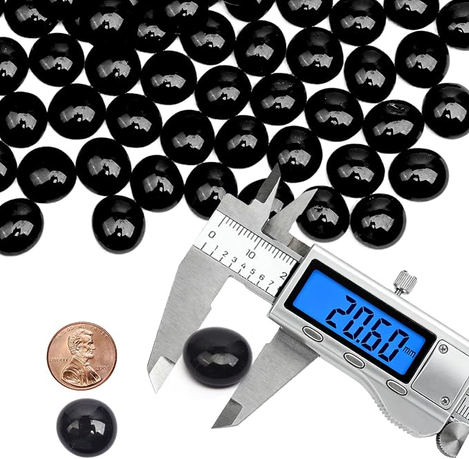 2 LB Black Glass Beads for Vases, Glass Pebbles - Image 2