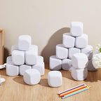 Deekin 50 Pcs Back to School 2.5 Inch White Blank Dice EVA Foam Dice Graffiti - Image 7