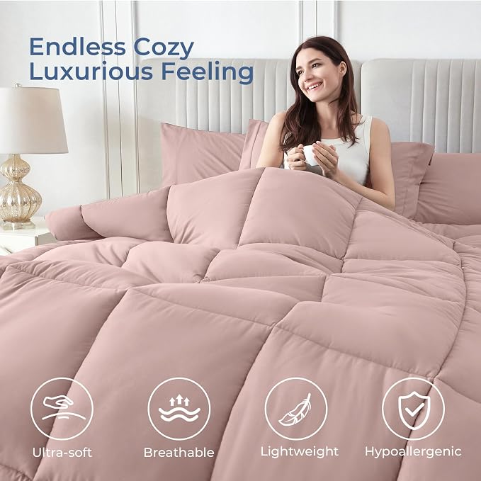 Sasttie King Size Comforter Set, 7 Pieces Bed in a Bag King, Complete Bedding - Image 2