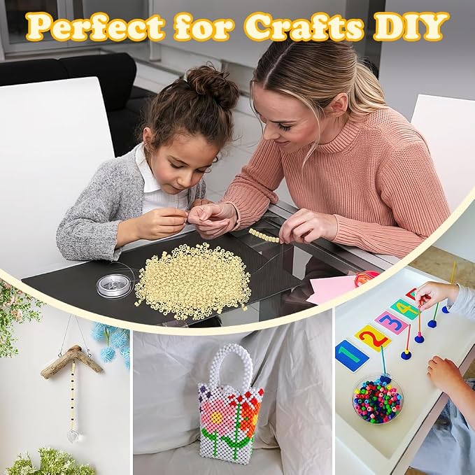 1100pcs Pony Beads, Bulk Beads for Jewelry Making Friendship Bracelet, Crafts - Image 4