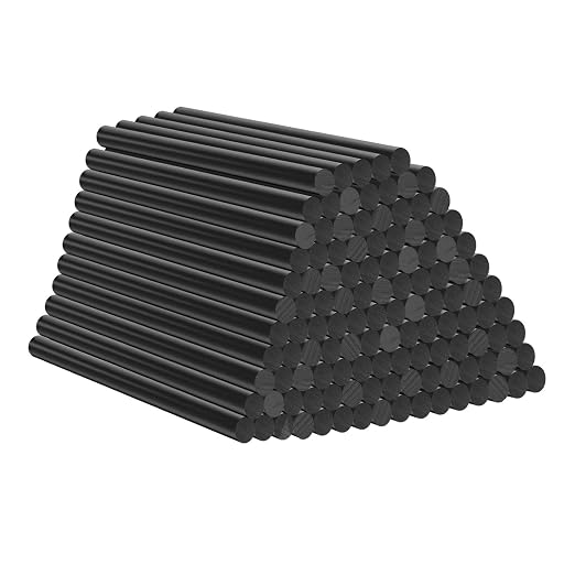 Black Hot Glue Sticks 4" Long 0.27" Dia, Mini Size Glue Sticks by TTOVIA