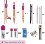 Mr. Pen- Geometry Set, Rose Gold & Pink | 6 Inch Swing Arm Protractor, Set - Image 3