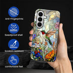 for Samsung Galaxy S26+ Case, Hummingbird Wildflower Stained Glass Pattern - Image 7