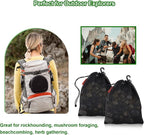Mesh Foraging Bags with Clip, 4 Pack Drawstring & Toggle Closure Foraging Pouch - Image 5