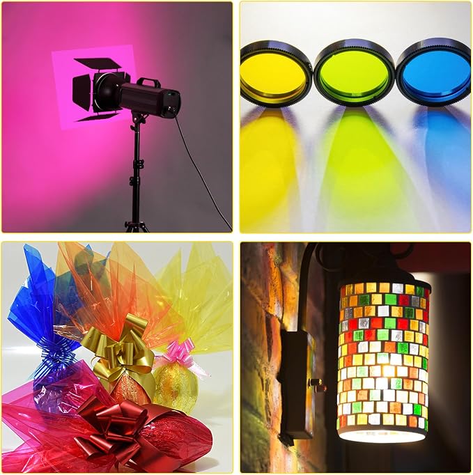120Pcs Colored Cellophane Sheets, Transparent Plastic Sheets, Cellophane Wrap - Image 7