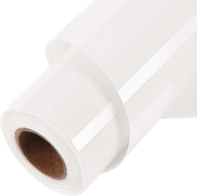 ​TORC White Silver Glitter HTV White Heat Transfer Vinyl HTV Rolls by TORC