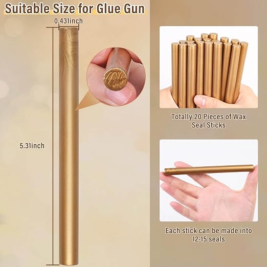 Sealing Wax Sticks, Paxcoo 20pcs Wax Seal Sticks, Glue Gun Sealing Wax Sticks - Image 4